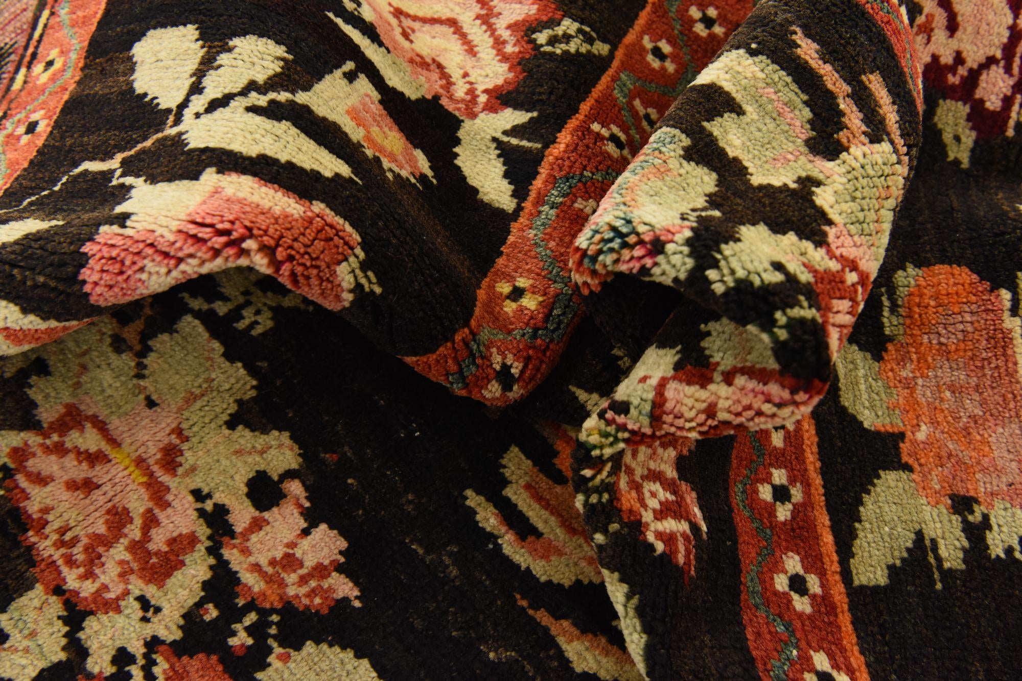 4' 6 x 9' 3 Hand Knotted Karabakh Oriental Wool Runner Rug