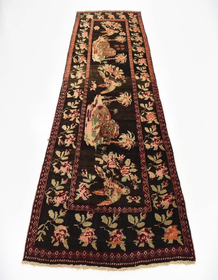 Detail image of 4' 6 x 9' 3  Hand Knotted Karabakh Oriental Wool Runner Rug