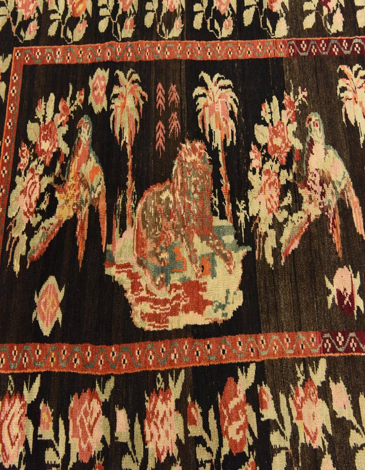 Detail image of 4' 6 x 9' 3  Hand Knotted Karabakh Oriental Wool Runner Rug