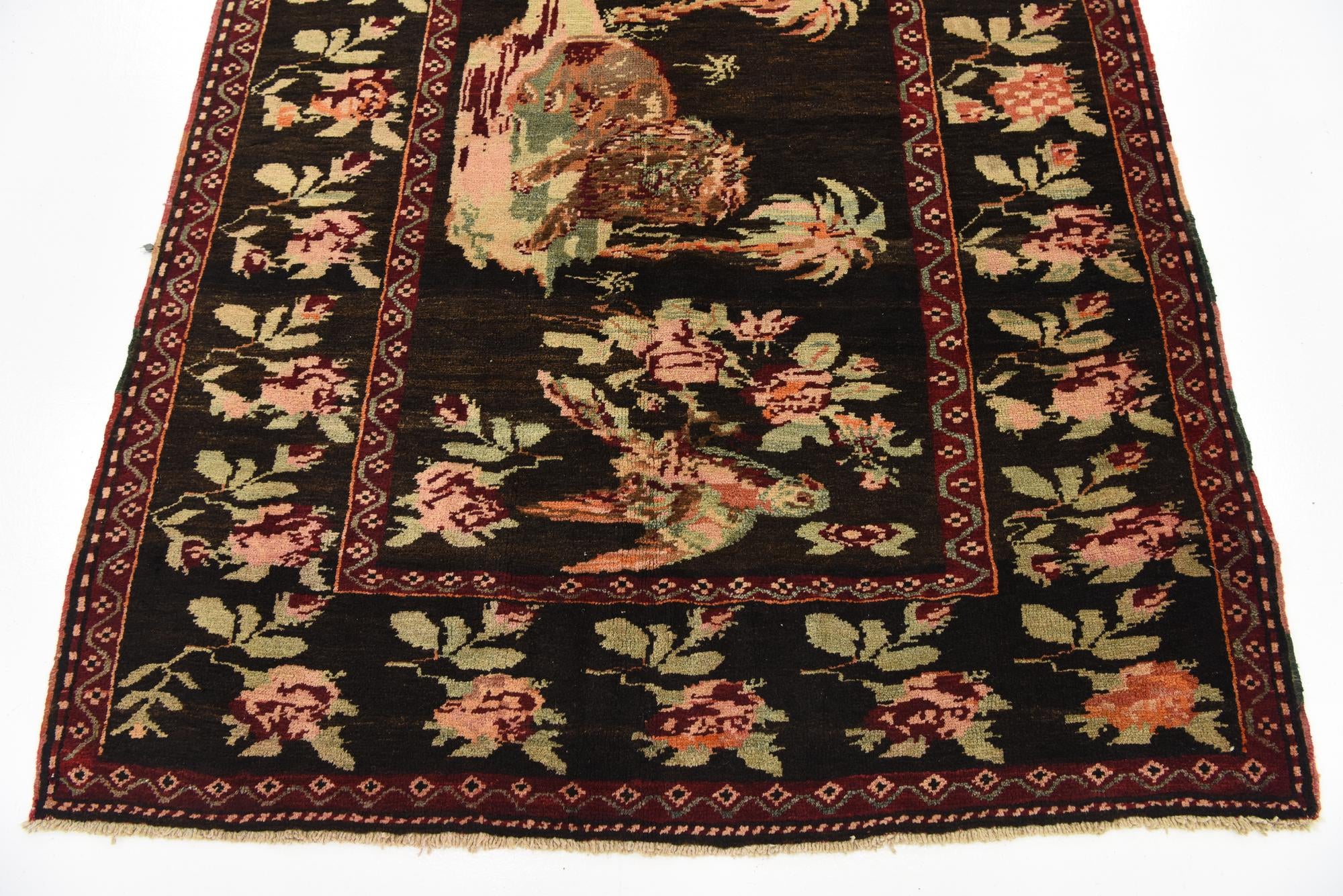 4' 6 x 9' 3 Hand Knotted Karabakh Oriental Wool Runner Rug