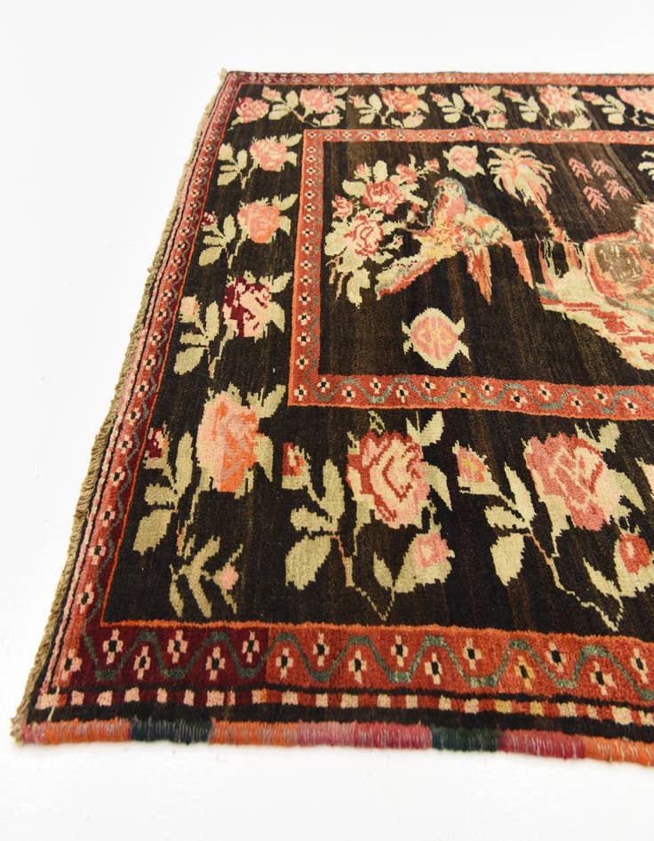 Detail image of 4' 6 x 9' 3  Hand Knotted Karabakh Oriental Wool Runner Rug