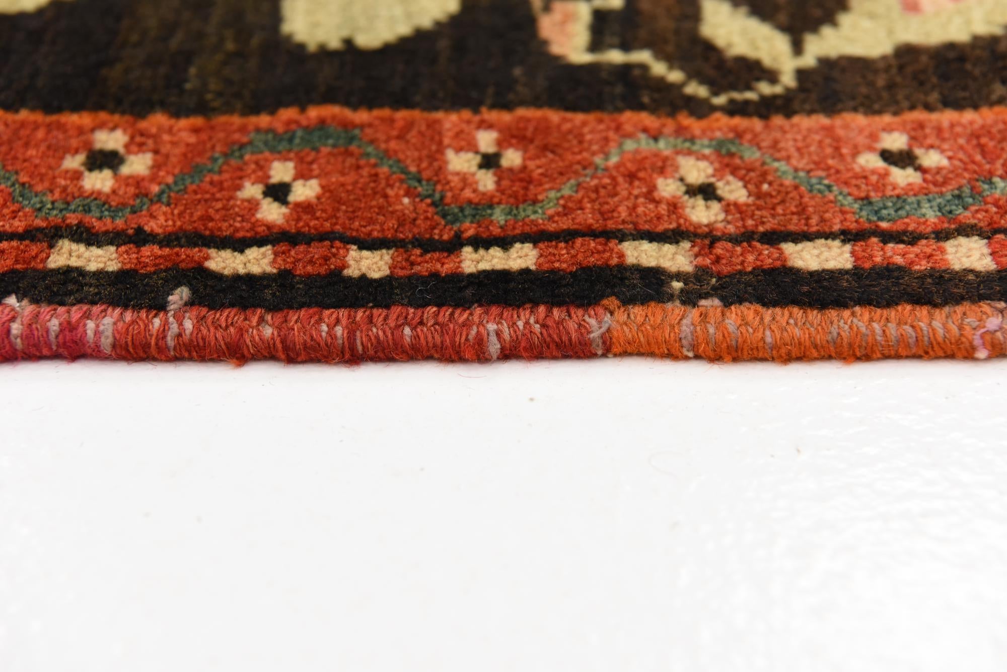 4' 6 x 9' 3 Hand Knotted Karabakh Oriental Wool Runner Rug