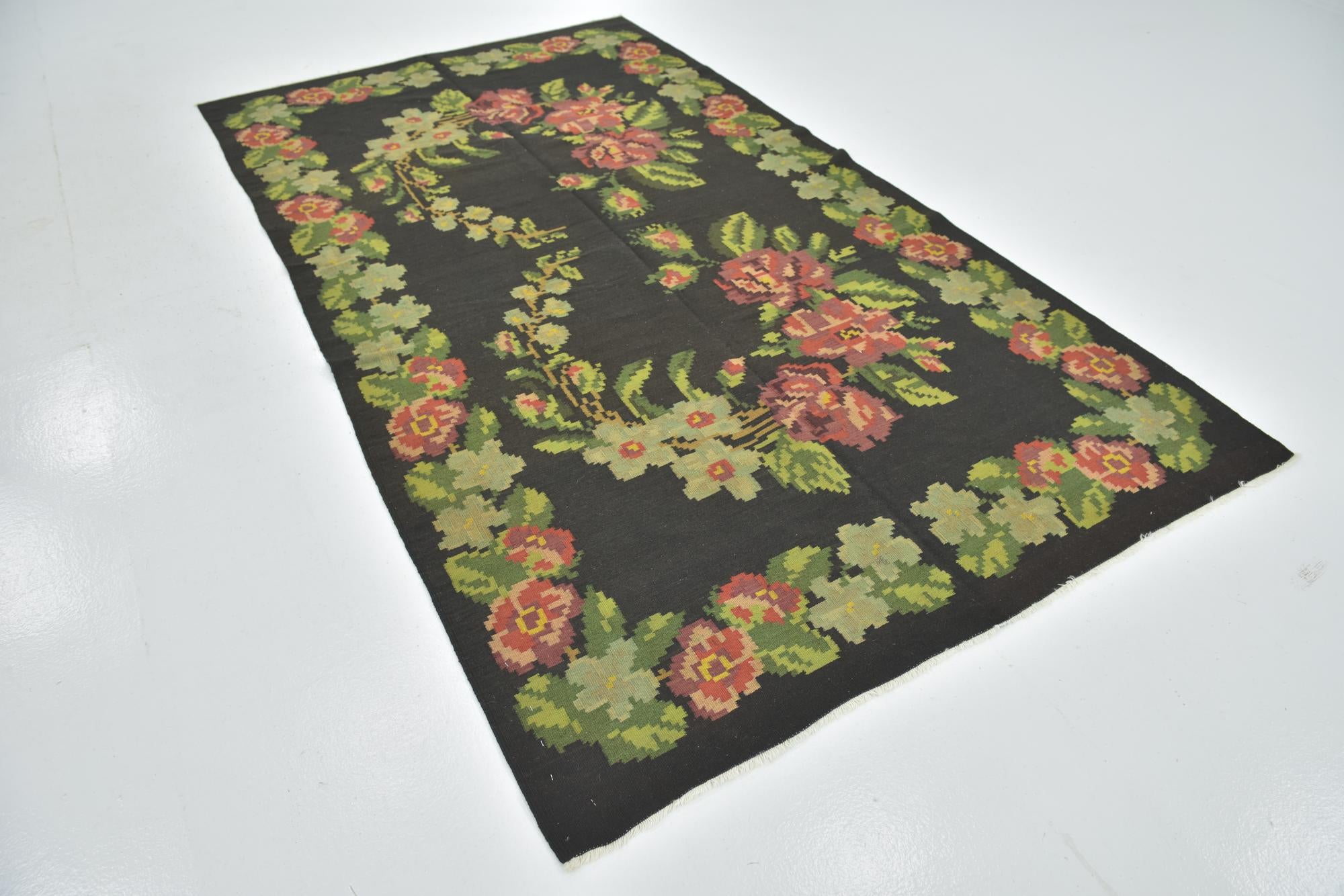 5' 4 x 9' 9 Hand Woven Karabakh Wool Runner Rug