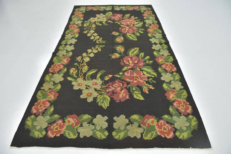 Detail image of 5' 4 x 9' 9 Hand Woven Karabakh Wool Runner Rug