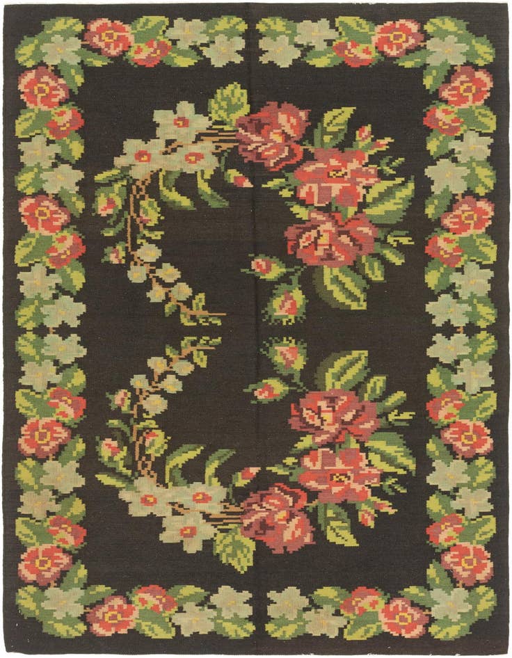 Detail image of 5' 4 x 9' 9 Hand Woven Karabakh Wool Runner Rug
