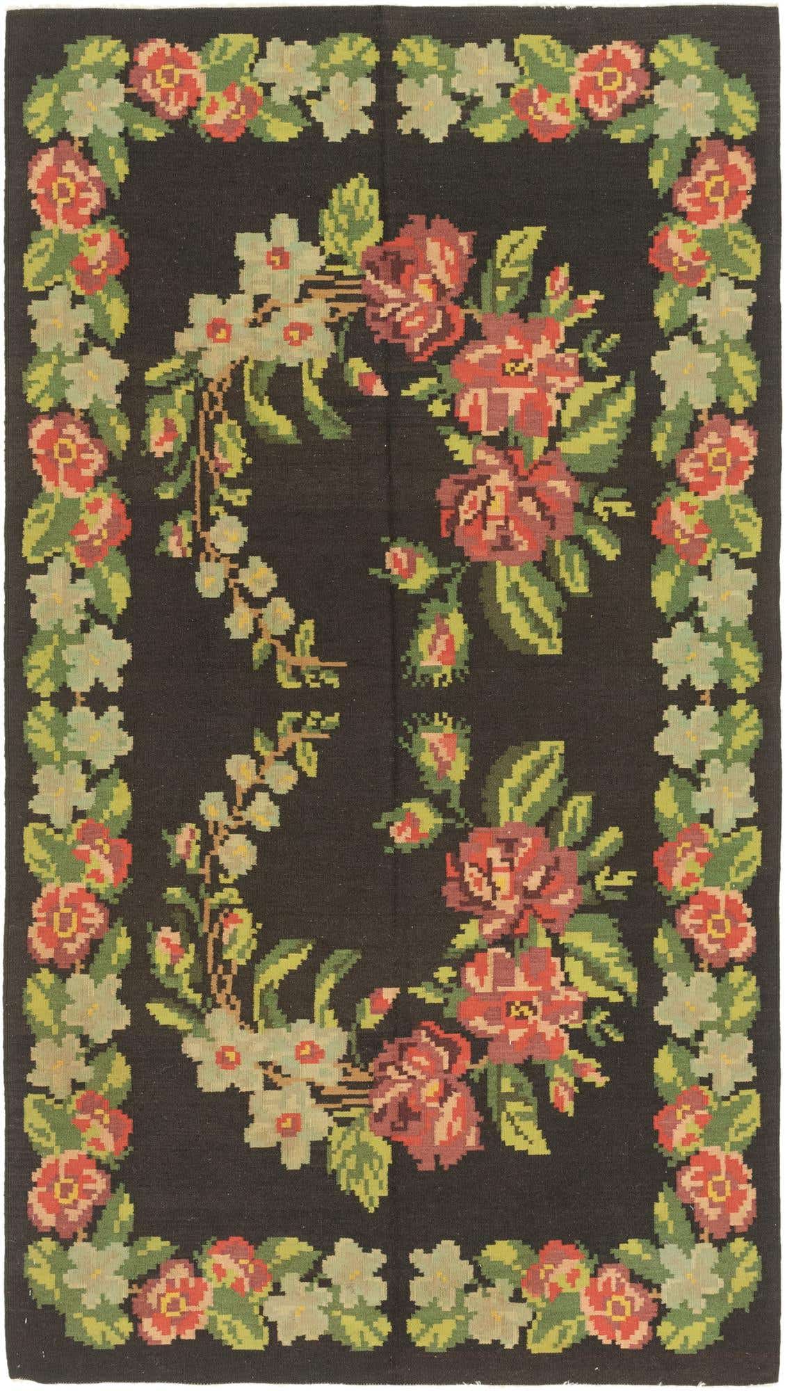 5' 4 x 9' 9 Hand Woven Karabakh Wool Runner Rug