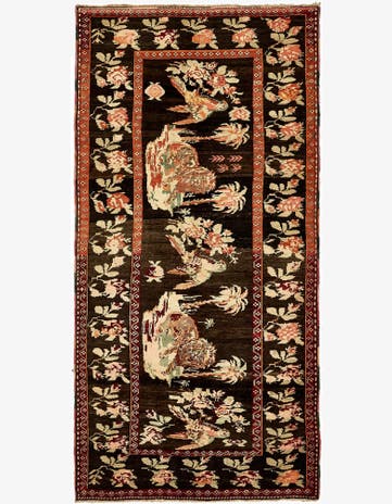 4' 6 x 9' 3 Hand Knotted Karabakh Oriental Wool Runner Rug