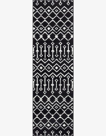 Black Kasbah Trellis Runner Rug