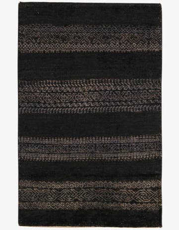 2' 1 x 3' 10 Hand Knotted Kashkuli Gabbeh Oriental Wool Runner Rug