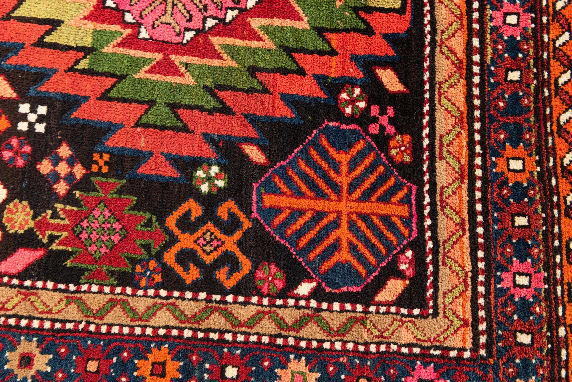 4' 5 x 8' 6 Hand Knotted Kazak Oriental Wool Runner Rug
