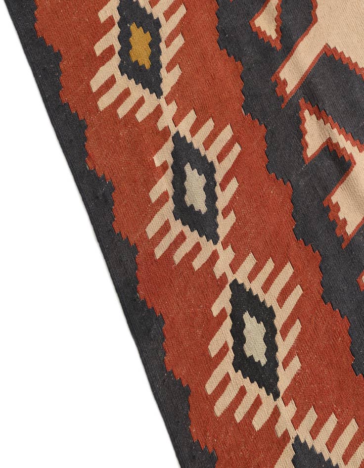 Detail image of 5' x 10'  Hand Woven Kilim Afghan Wool Runner Rug