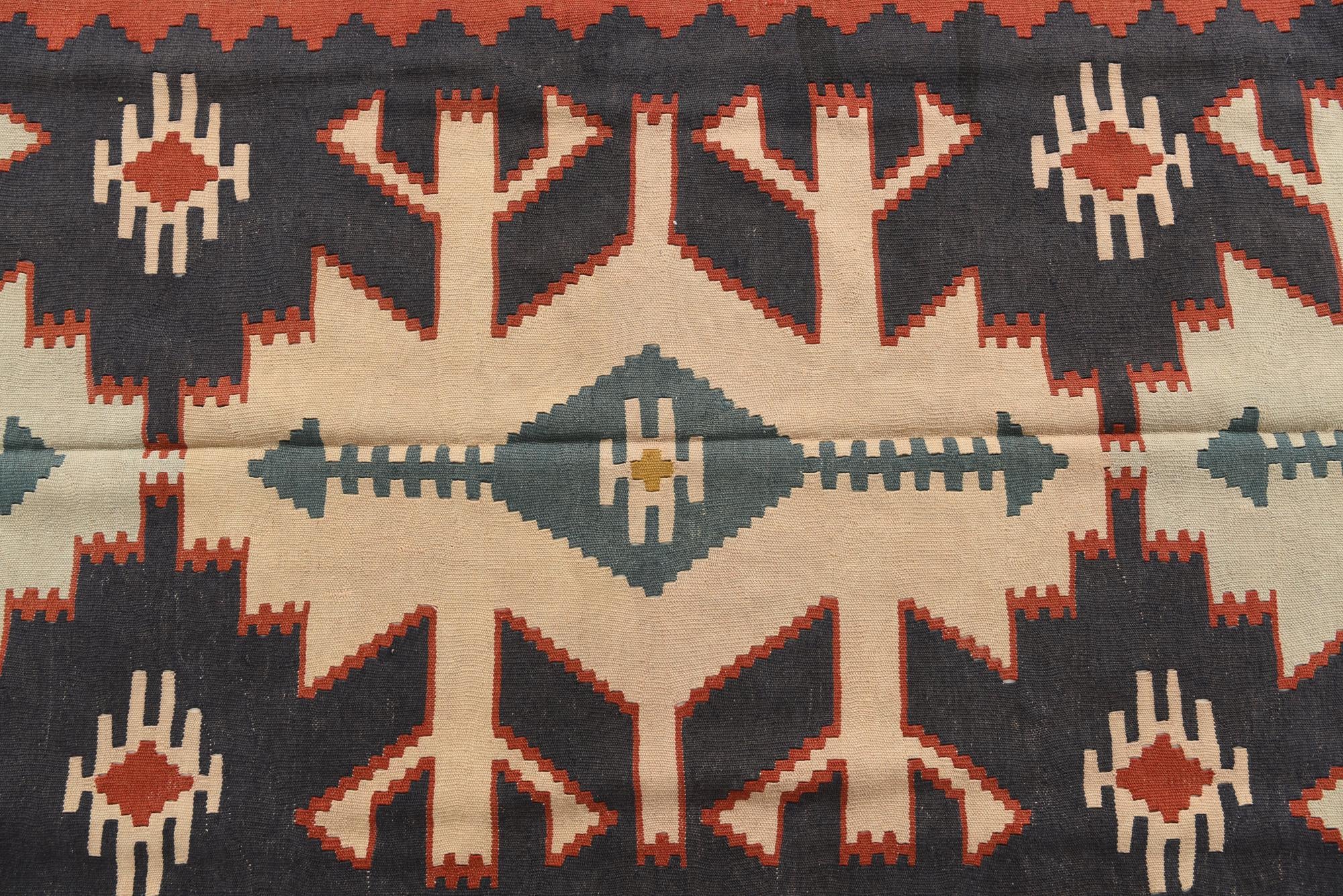 5' x 10' Hand Woven Kilim Afghan Wool Runner Rug
