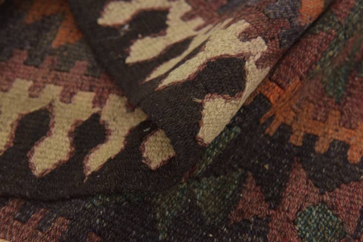 Detail image of 3' 8 x 10' Hand Woven Kilim Fars Wool Runner Rug