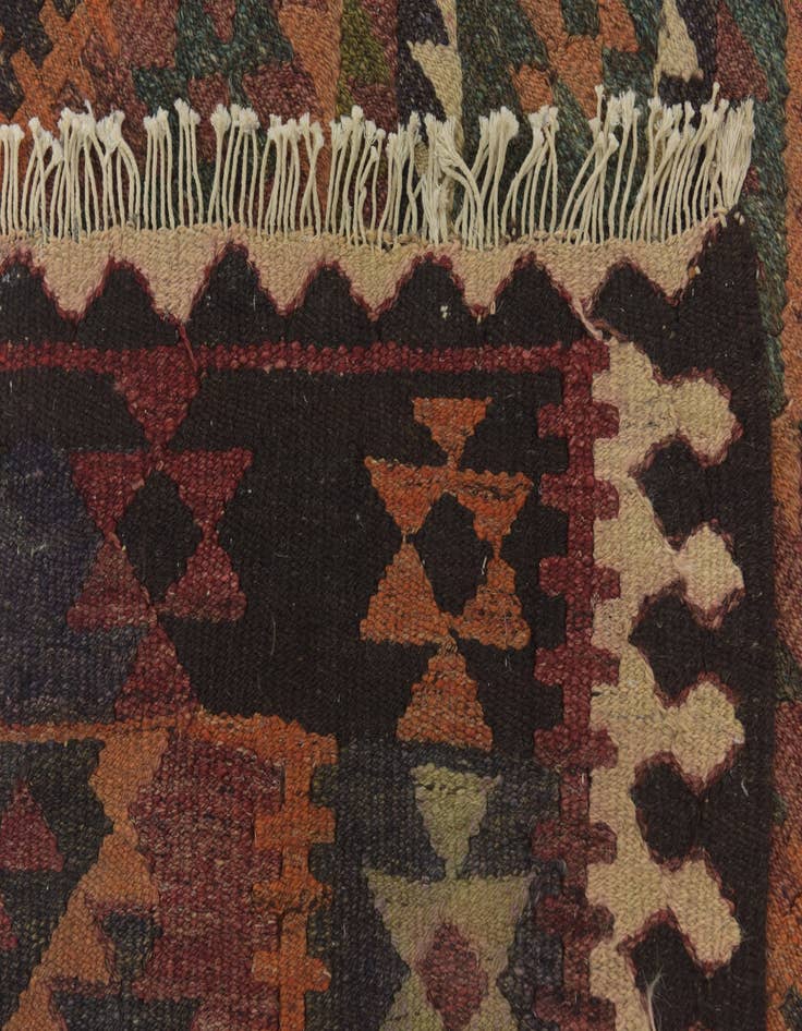 Detail image of 3' 8 x 10'  Hand Woven Kilim Fars Wool Runner Rug