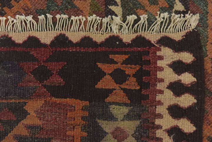 3' 8 x 10' Hand Woven Kilim Fars Wool Runner Rug