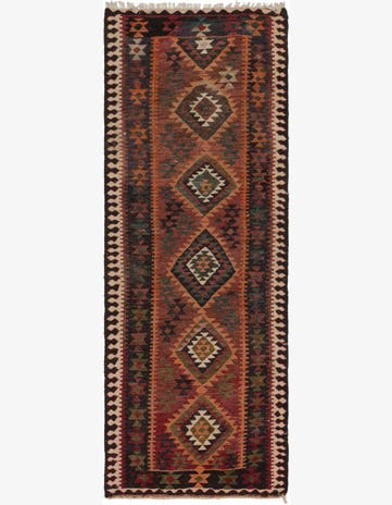 3' 8 x 10' Hand Woven Kilim Fars Wool Runner Rug