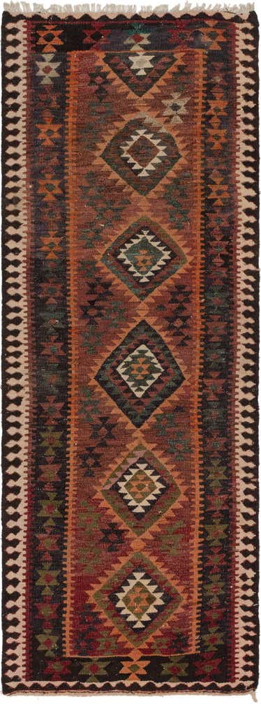 3' 8 x 10' Hand Woven Kilim Fars Wool Runner Rug