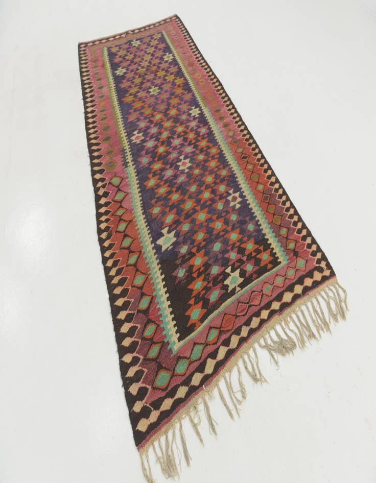 Detail image of 4' 9 x 9' 2  Hand Woven Kilim Fars Wool Runner Rug