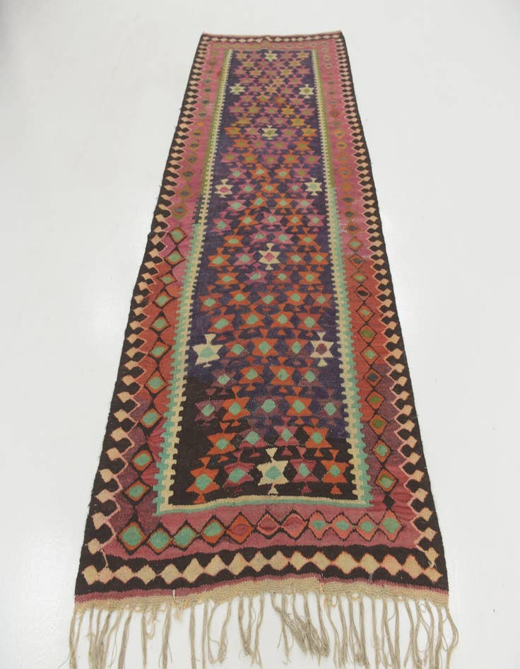 Detail image of 4' 9 x 9' 2  Hand Woven Kilim Fars Wool Runner Rug