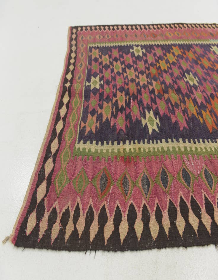 Detail image of 4' 9 x 9' 2  Hand Woven Kilim Fars Wool Runner Rug