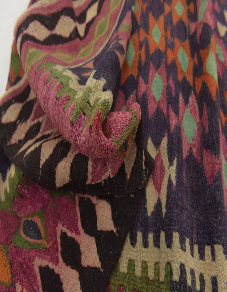 Detail image of 4' 9 x 9' 2  Hand Woven Kilim Fars Wool Runner Rug