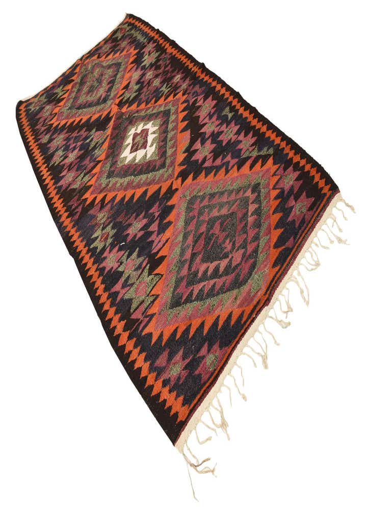 4' 5 x 7' 7 Hand Woven Kilim Fars Wool Runner Rug