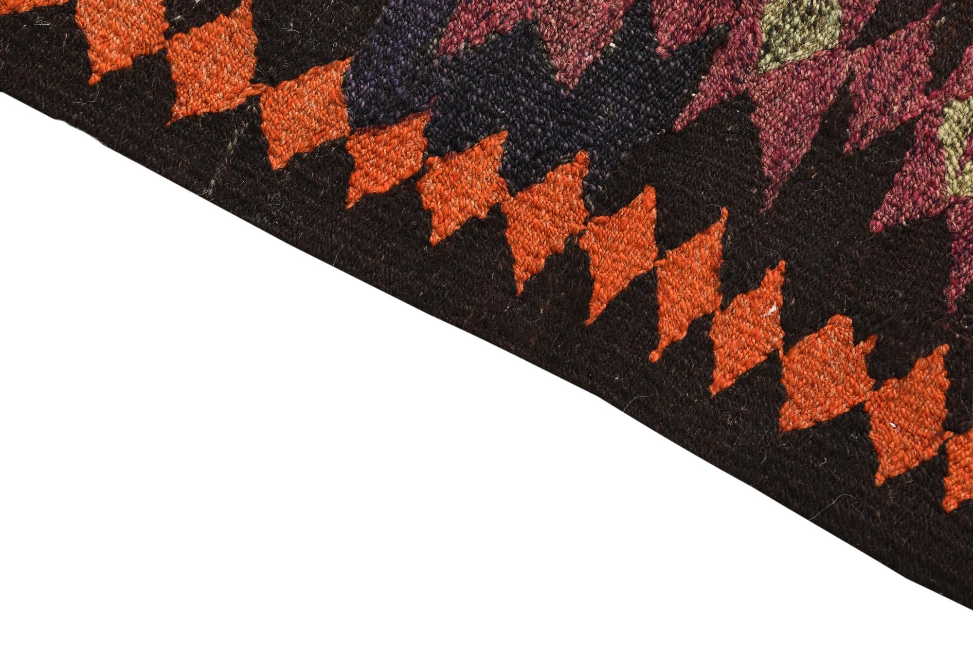 4' 5 x 7' 7 Hand Woven Kilim Fars Wool Runner Rug