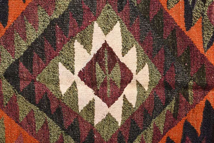 4' 5 x 7' 7 Hand Woven Kilim Fars Wool Runner Rug