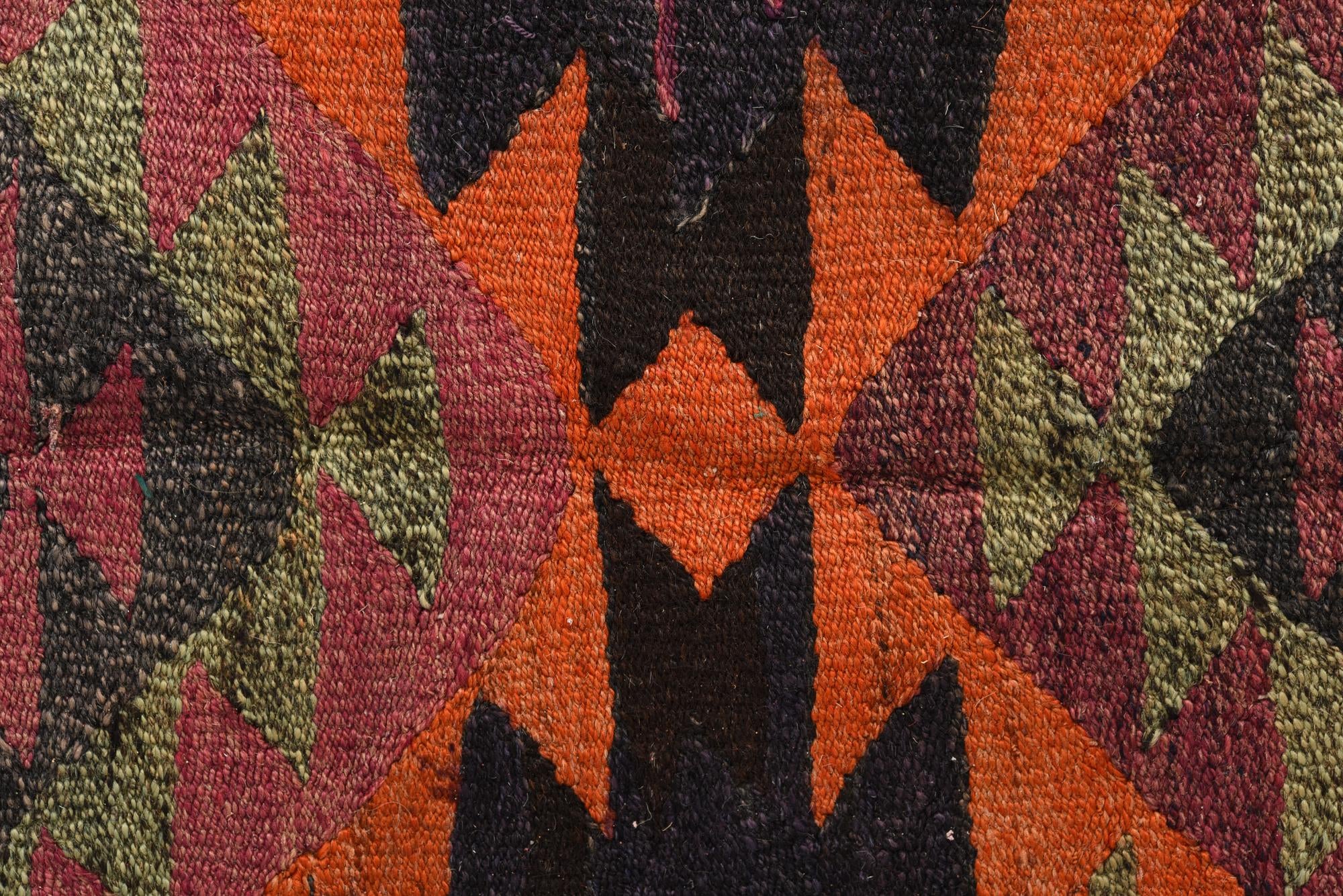 4' 5 x 7' 7 Hand Woven Kilim Fars Wool Runner Rug