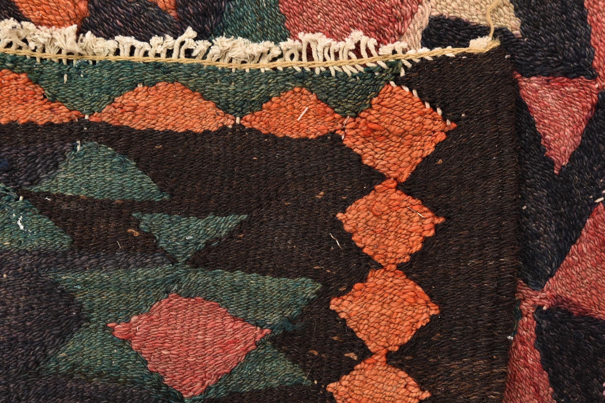 4' 7 x 9' 5 Hand Woven Kilim Fars Wool Runner Rug