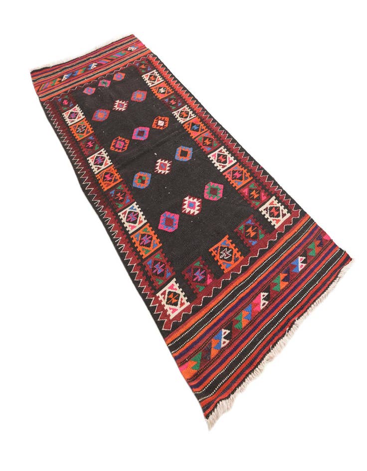 Detail image of 3' 4 x 7' 10  Hand Woven Kilim Fars Wool Runner Rug