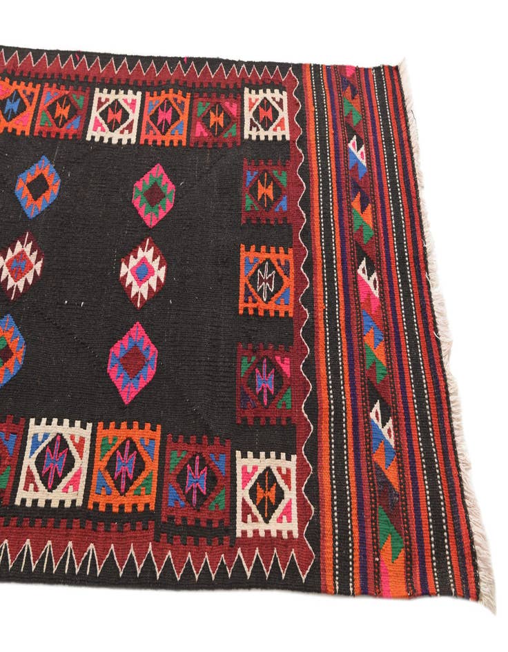 Detail image of 3' 4 x 7' 10 Hand Woven Kilim Fars Wool Runner Rug