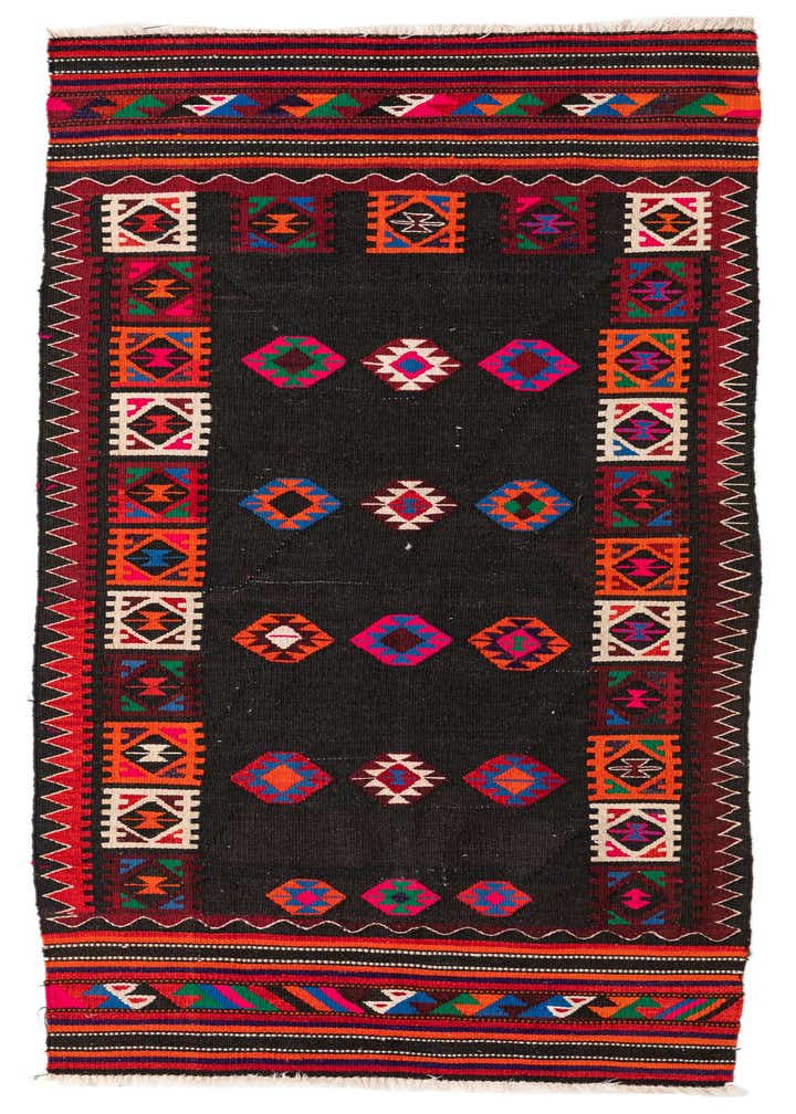 3' 4 x 7' 10 Hand Woven Kilim Fars Wool Runner Rug