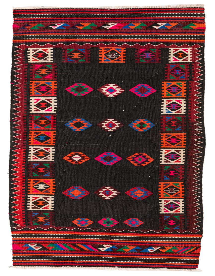 3' 4 x 7' 10 Hand Woven Kilim Fars Wool Runner Rug