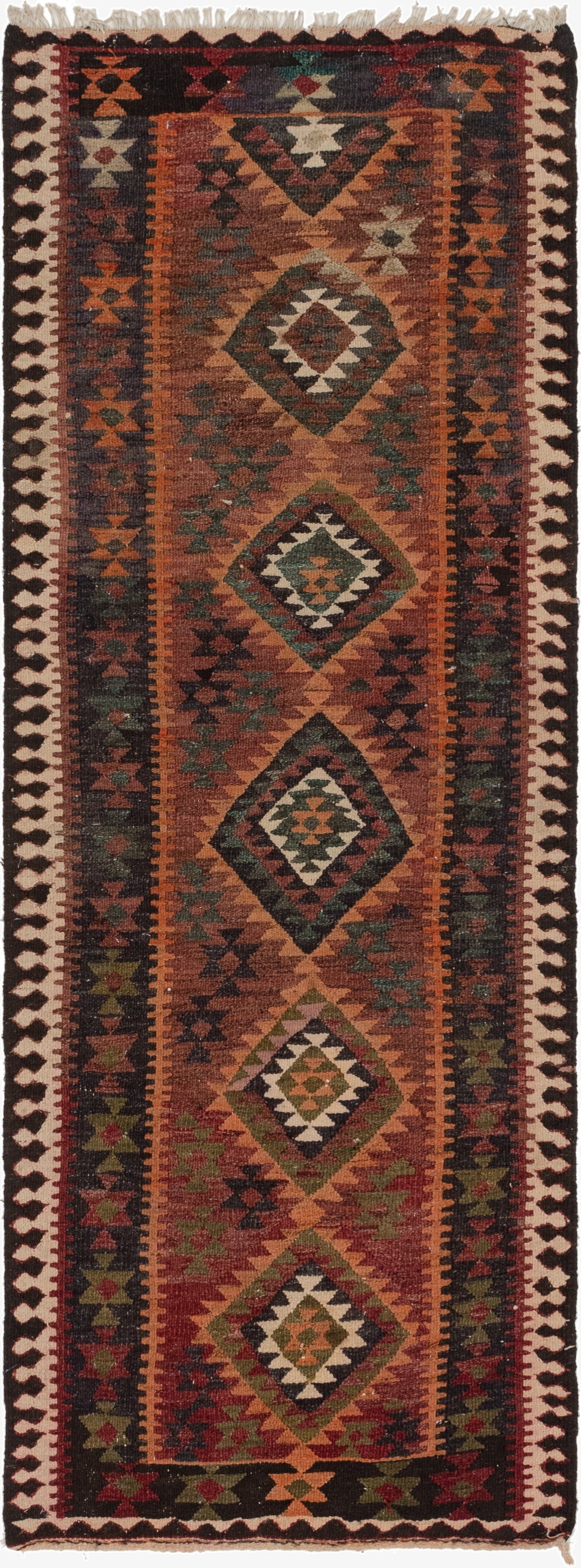 3' 8 x 10'  Hand Woven Kilim Fars Wool Runner Rug