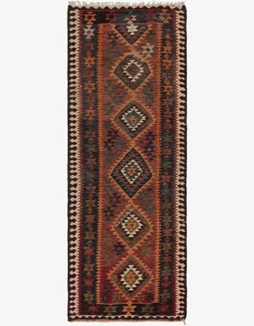 3' 8 x 10' Hand Woven Kilim Fars Wool Runner Rug