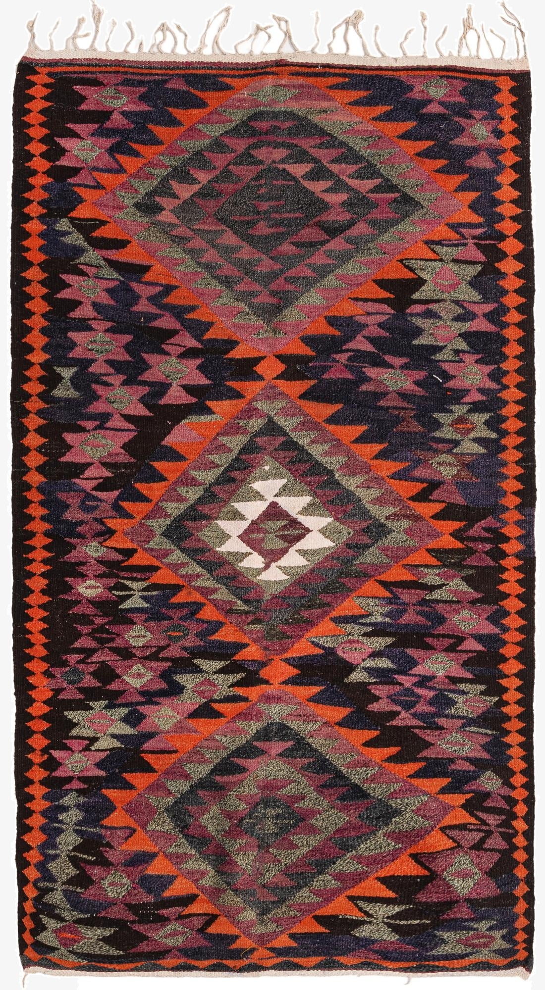4' 5 x 7' 7  Hand Woven Kilim Fars Wool Runner Rug