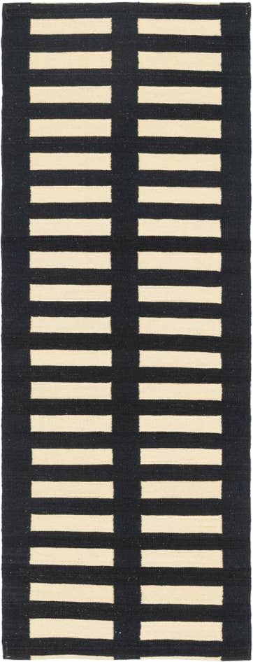 Detail image of 2' 5 x 6' 8 Hand Woven Kilim Modern Wool Runner Rug