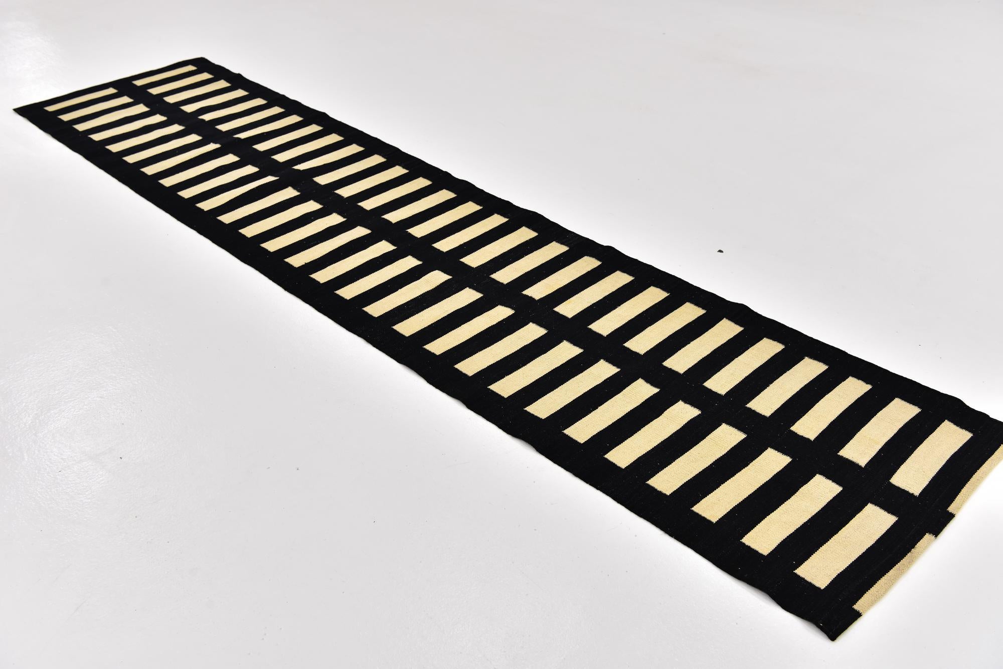 2' 5 x 10' 4 Hand Woven Kilim Modern Wool Runner Rug
