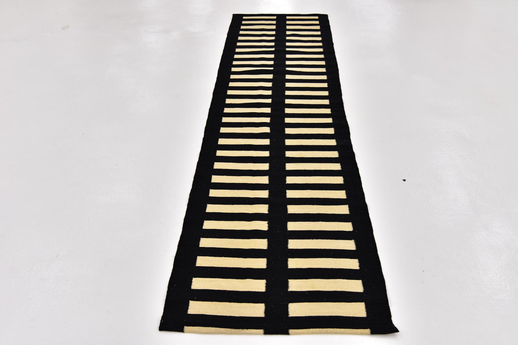 2' 5 x 10' 4 Hand Woven Kilim Modern Wool Runner Rug