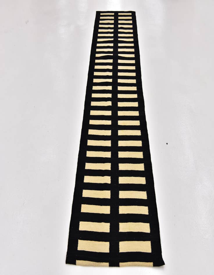 Detail image of 2' 5 x 10' 4  Hand Woven Kilim Modern Wool Runner Rug