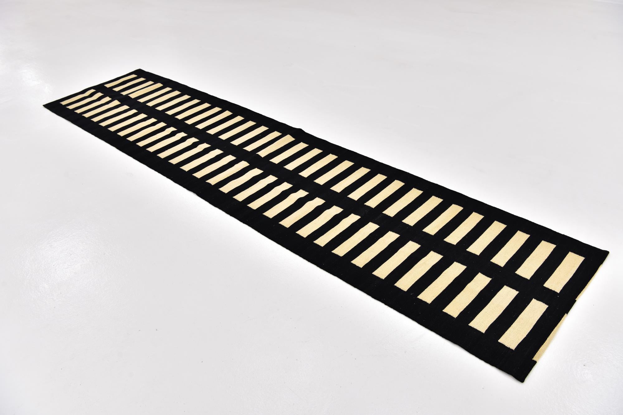 2' 5 x 10' 2 Hand Woven Kilim Modern Wool Runner Rug