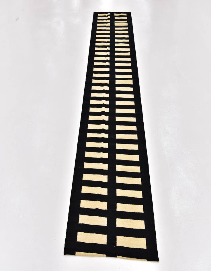 Detail image of 2' 5 x 10' 2  Hand Woven Kilim Modern Wool Runner Rug