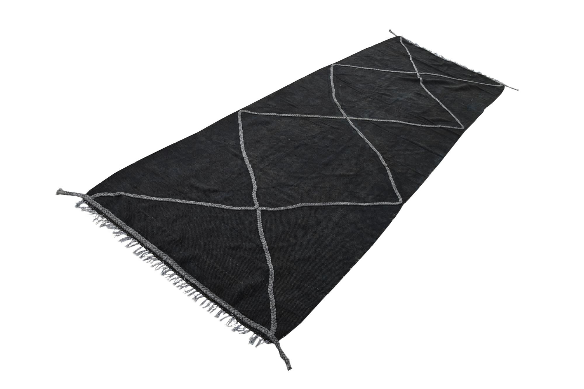 3' 6 x 10' Hand Woven Kilim Modern Wool Runner Rug