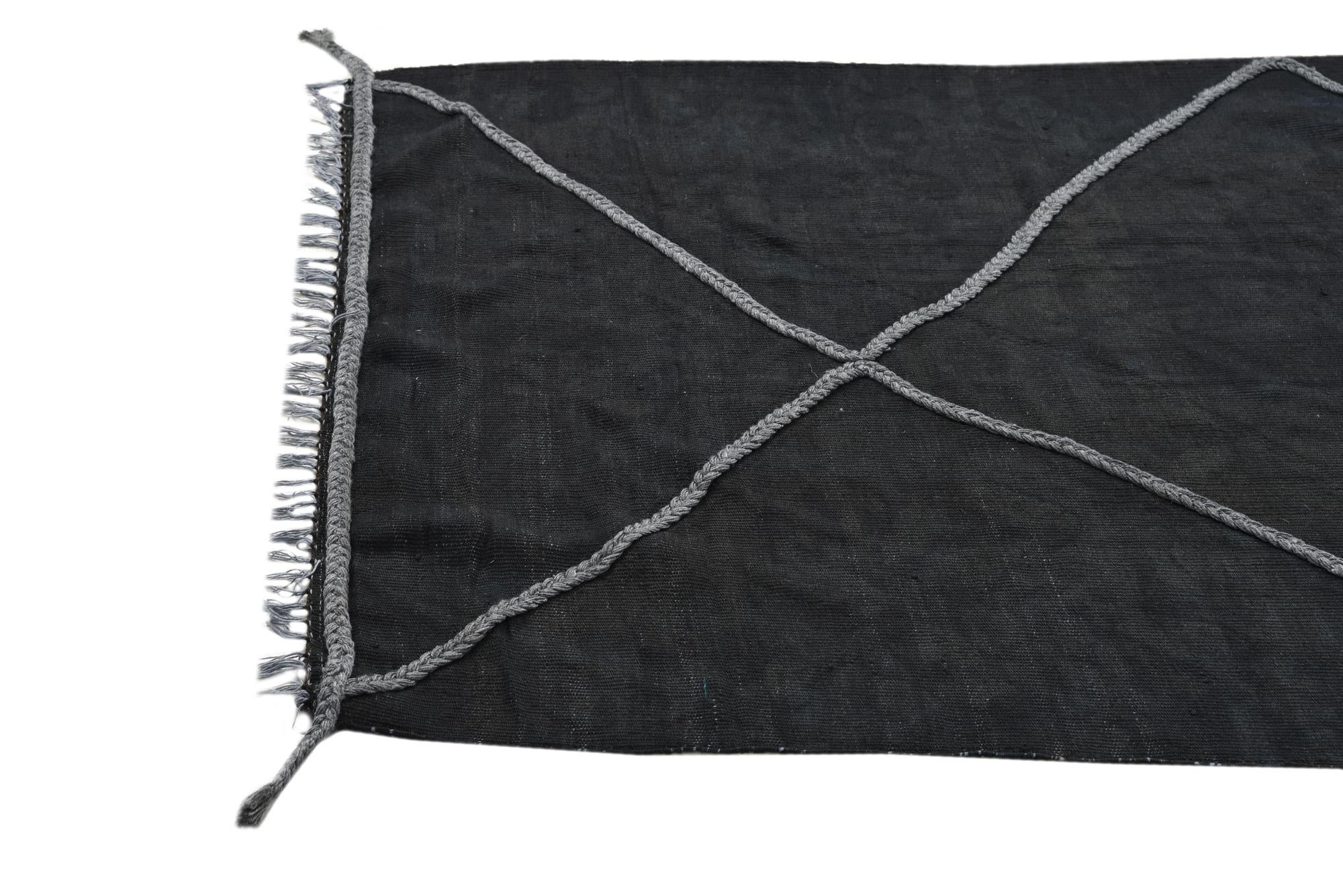 3' 6 x 10' Hand Woven Kilim Modern Wool Runner Rug