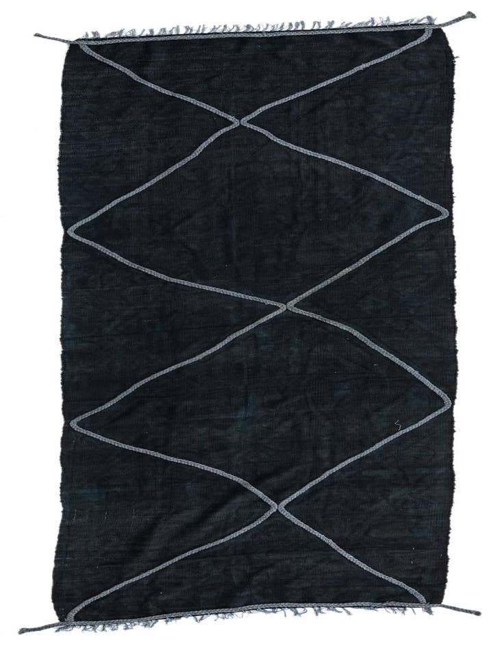 Detail image of 3' 6 x 10' Hand Woven Kilim Modern Wool Runner Rug