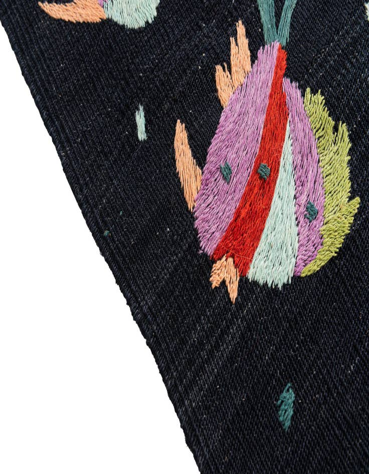 Detail image of 2' 7 x 9' 8  Hand Woven Kilim Suzani Wool Runner Rug