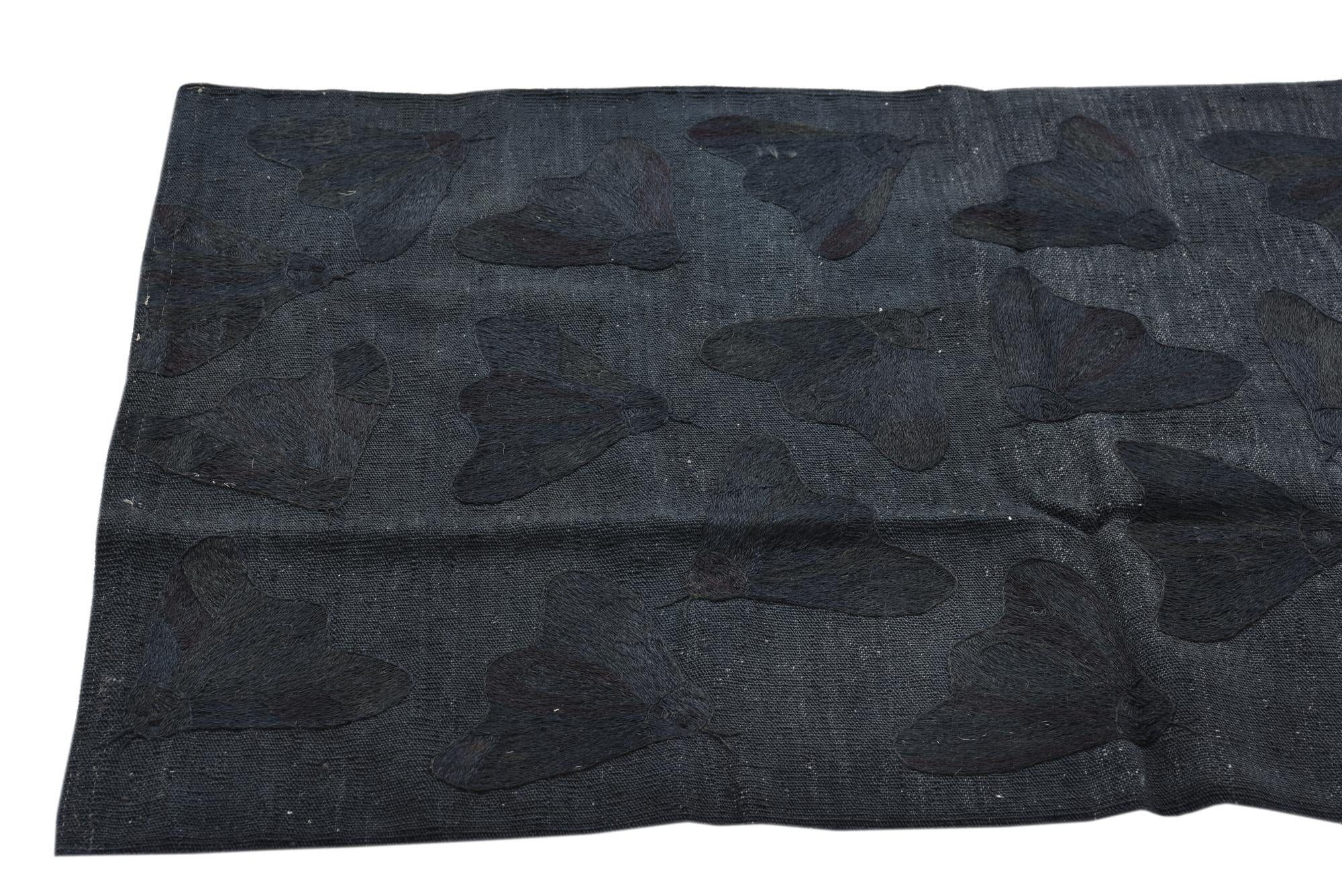 2' 8 x 9' 3 Hand Woven Kilim Suzani Wool Runner Rug