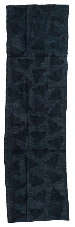 Detail image of 2' 8 x 9' 3 Hand Woven Kilim Suzani Wool Runner Rug