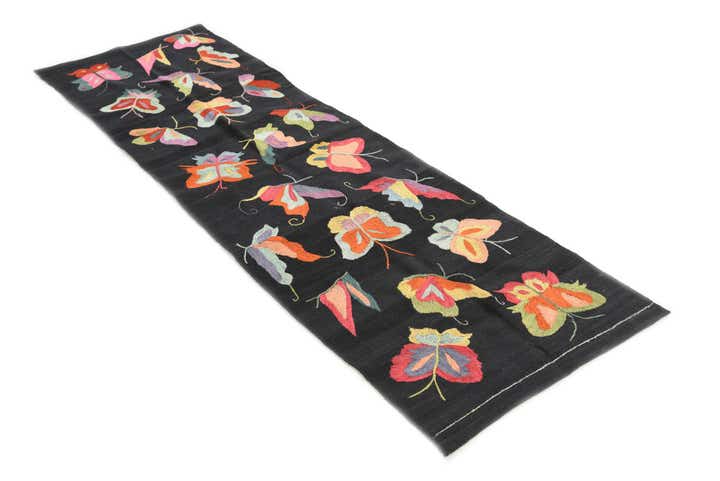 2' 5 x 8' 1 Hand Woven Kilim Suzani Wool Runner Rug